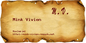 Mink Vivien névjegykártya